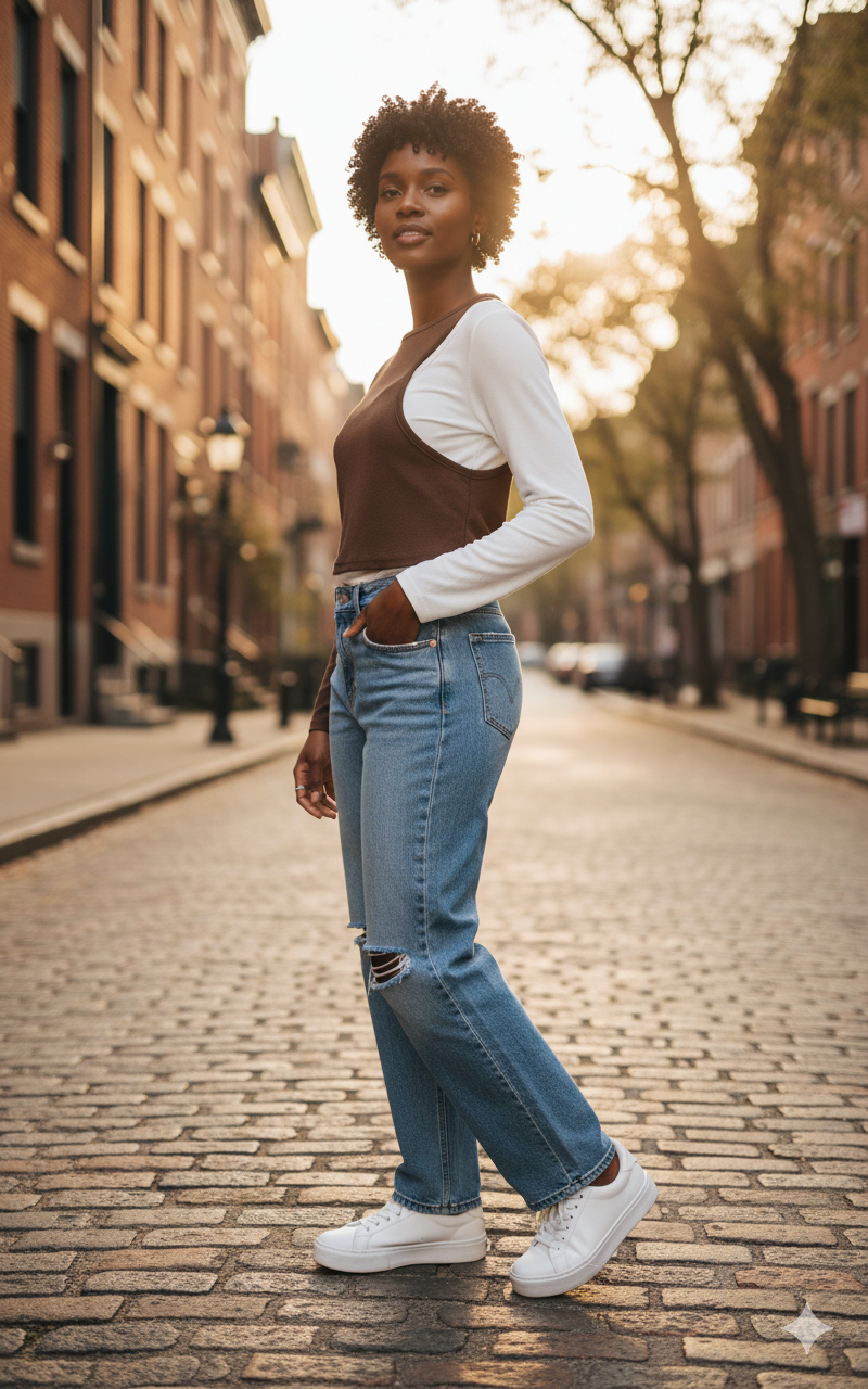Chic Asymmetrical Two-Tone Long Sleeve Top