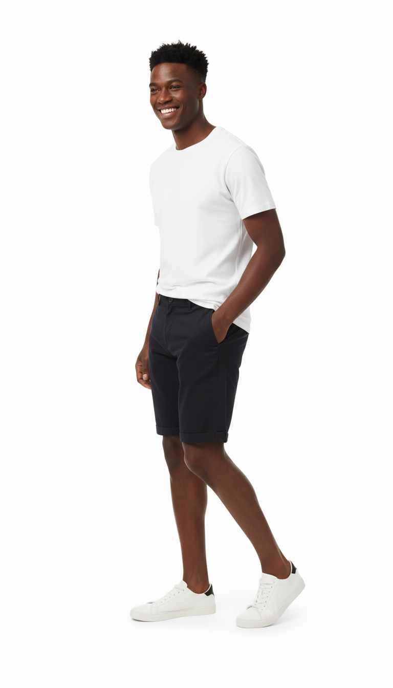 Men's Black Drawstring Cargo Shorts