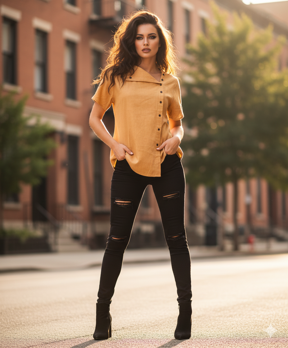 Mustard Button Shirt