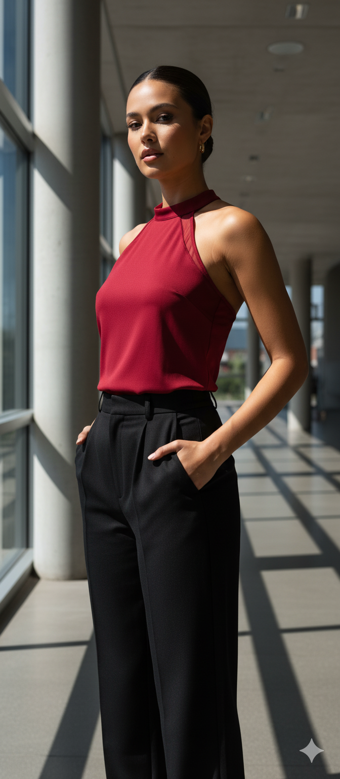 Burgundy Halter Top