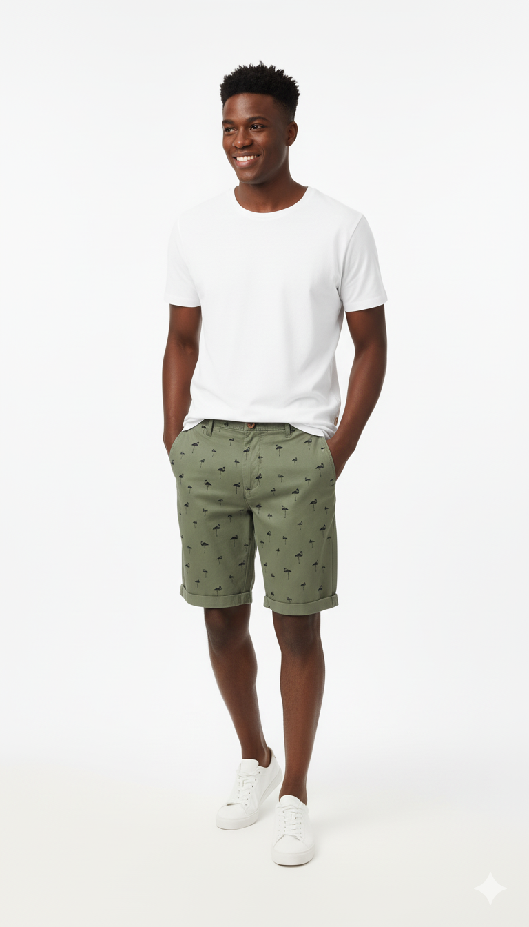 Printed Chino Shorts