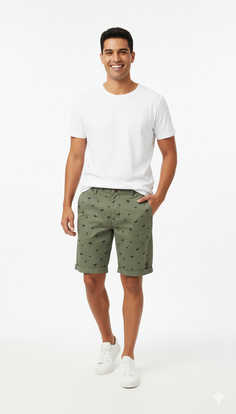 Printed Chino Shorts