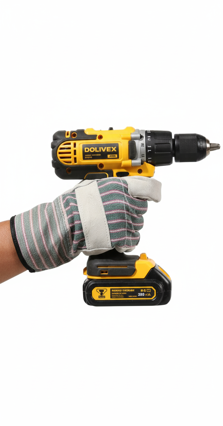 Leather Palm Striped Work Gloves