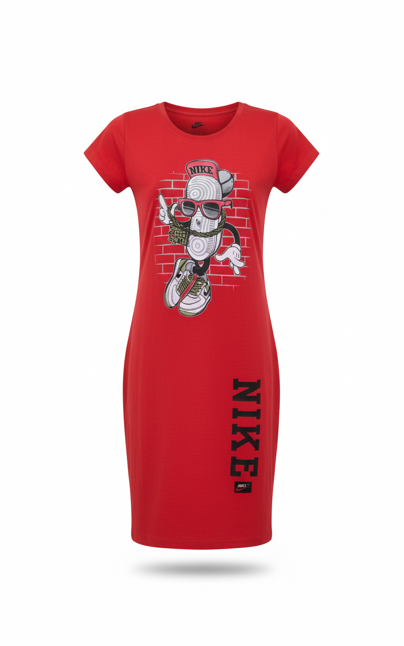 Red Graphic Dress